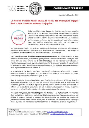 VBX rejoint CEASE, le réseau des employeurs engagés dans la lutte contre les violences conjugales - CP